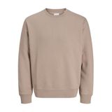 JACK & JONES Erkek Sweatshirt Tek Renkli Sweatshirt, Mocha Beze, XXL