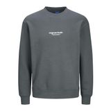 JACK & JONES Erkek Sweatshirt Yuvarlak Yaka Baskılı Sweatshirt Yuvarlak Yaka, Demir Gate, L