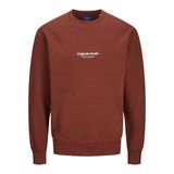 JACK & JONES Erkek Sweatshirt Yuvarlak Yaka Baskılı Sweatshirt Yuvarlak Yaka, Kahverengi, S