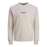 JACK & JONES Erkek Sweatshirt Yuvarlak Yaka Baskılı Sweatshirt Yuvarlak Yaka, Moonbeam, S