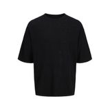 JACK & JONES Erkek T-Shirt, Kısa Kollu, Bisiklet Yaka, Siyah, S
