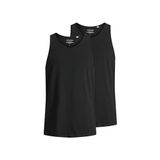 JACK & JONES Erkek Tanktop 2'li paket tek renkli atlet, Siyah, S