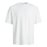 JACK & JONES Erkek Tişört Büyük Beden Tek Renkli Tişört, Beyaz, 7XL Plus