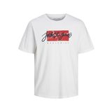 JACK & JONES Erkek tişört, logolu tişört, Beyaz, M
