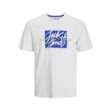 JACK & JONES Erkek tişört, logolu tişört, Beyaz, S