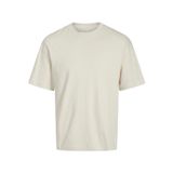 JACK & JONES Erkek tişört, tek renkli, yuvarlak yaka tişört, Moonbeam, L