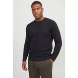 Jack & Jones Erkek Triko Kazak Bisiklet Yaka Uzun Kollu Örgü Desenli Slim Fit Siyah Renk Günlük - 2XL