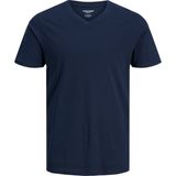 Jack & Jones Erkek V Yaka Basic Tişört 12156102 - XS - Lacivert