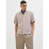 Jack & Jones Erkek Vizon Kısa Kollu Düğmeli Casual Spor Gömlek - XL - Mocha