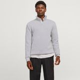 Jack & Jones Erkek Yarim Fermuar Triko Kazak - Milano - 0-Gri - 2XL