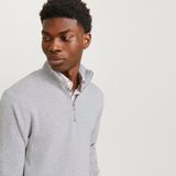 Jack & Jones Erkek Yarim Fermuar Triko Kazak - Milano - 0-Gri