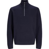 Jack & Jones Erkek Yarim Fermuar Triko Kazak - Milano - 0- Koyu Mavi