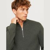 Jack & Jones Erkek Yarim Fermuar Triko Kazak - Milano - 01H - Yeşil - XS