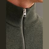 Jack & Jones Erkek Yarim Fermuar Triko Kazak - Milano - 01H - Yeşil