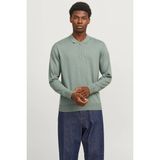 Jack & Jones Erkek Yarım Fermuarlı Polo Yaka Yeşil Kazak - 12268210 - XL