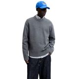 JACK & JONES Erkek yuvarlak yaka örgü kazak JORNORREBRO Knit Crew Neck - Relaxed, koyu gri melanj, XL