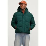 Jack & Jones Essentials Jjebradley Comfort Fit Kapüşonlu Kapitone Mont Erkek Mont 12256974 - Koyu Yeşil - XL