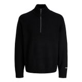 Jack & Jones Fermuarlı Yaka Kazak, L, 12282749, Siyah, Erkek