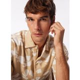 Jack & Jones Geniş Fit Açık Kahve Erkek Gömlek JORFARO LINEN AOP OVERSIZED SHIRT S