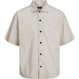 Jack & Jones Geniş Fit Beyaz Erkek Gömlek JCOMAZE OVERSIZED SHIRT SS