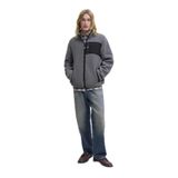 Jack & Jones Gri Erkek Fleece Mont, L Beden L