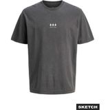 Jack & Jones Gri Erkek Regular Fit Logo Baskılı T-Shirt 12307702 Jcowallace Wash Tee BSS26 - 2XL