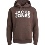 Jack & Jones Hood Corp Logo Erkek Kahverengi Kapüşonlu Sweatshirt - M