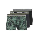 JACK & JONES JACEZRA LEAVES TRUNKS 3'lü Paket Boxer, S, 12279501, Black Pack:Laurel Wreath - Sky Captain, erkek