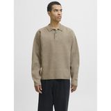 Jack & Jones Jack Jones Blabradfort Relax Fit Polo Yaka Erkek Kazak 12285374 - Bej