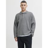 Jack & Jones Jack Jones Blabradfort Relax Fit Polo Yaka Erkek Kazak 12285374 - Gri - M