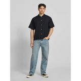 Jack & Jones Jack Jones Breeze Lınen Bleand Oversize Erkek Gömlek 12288602 - Siyah