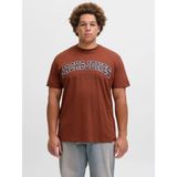 Jack & Jones Jack Jones Caleb Varsıty Büyük Beden Erkek Tişört 12258871 - Turuncu - 4XL