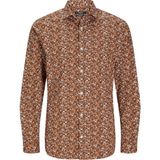 Jack & Jones Jack Jones Erkek Desenli Uzun Kol Gömlek 12260625 - Kahverengi