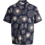 Jack & Jones Jack Jones Erkek Desenli Yazlık Kısa Kollu Gömlek 12290408 - Lacivert