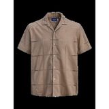 Jack & Jones Jack Jones Erkek Kısa Kollu Desenli Gömlek 12285419 - Kahverengi - XL