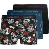 Jack & Jones JACK JONES Erkek Mavi Boxer Jacmurphy Skull Trunks Düz Paça Tipi 3 Adet Paket