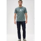 Jack & Jones Jack Jones Jj Baskılı Erkek Bisiklet Yaka Tişört 12297849 - Yeşil - 2XL
