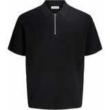 Jack & Jones Jack Jones Max Relax Fit Tiriko Knıt Polo Yaka Erkek Tişört 12288544 - Siyah