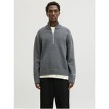 Jack & Jones Jack Jones Norrebro Fermuarlı Yaka Loose Fit Erkek Kazak 12282749 - Gri - XL