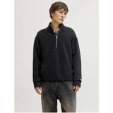 Jack & Jones Jack Jones Norrebro Fermuarlı Yaka Loose Fit Erkek Kazak 12282749 - Siyah - XL