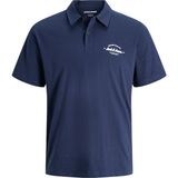 Jack & Jones Jack Jones Yazı Armalı Erkek Polo Yaka Tişört 12288118 - Lacivert - 2XL