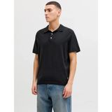 Jack & Jones Jack Joneswıll Regular Fit Triko Polo Yaka Erkek Tişört 12288552 - Siyah