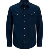 Jack & Jones Jack&jones 12138115 Jjesherıdan Shırt L/s Dark Navy Erkek Gömlek - 2XL - Lacivert
