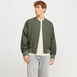 Jack & Jones Jack&Jones Ario Linen Bomber Erkek Haki Yuvarlak Yaka Ceket - Gri - 2XL