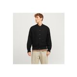 Jack & Jones Jack&Jones Ario Linen Bomber Erkek Siyah Yuvarlak Yaka Ceket