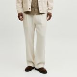 Jack & Jones Jack&jones Bill Andros Vis Linen Blend Jogger Erkek Beyaz Pantolon