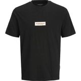 Jack & Jones JACK&JONES JORSPLIT FAKESTITCH BRANDING TEE ERKEK SIFIR YAKA T-SHIRT - Siyah - M