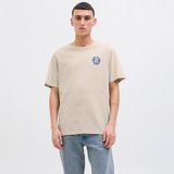 Jack & Jones Jack&jones One Color Summer Erkek Bej Yuvarlak Yaka Tişört