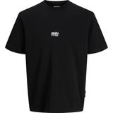 Jack & Jones Jcobreeze Front Print Tee Ss Crew Erkek T-Shirt - Siyah - M