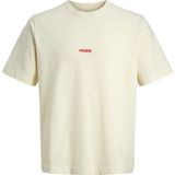 Jack & Jones Jcoclub Small Front Prınt Ekru Erkek Kısa Kol T-Shirt - Bej - 2XL